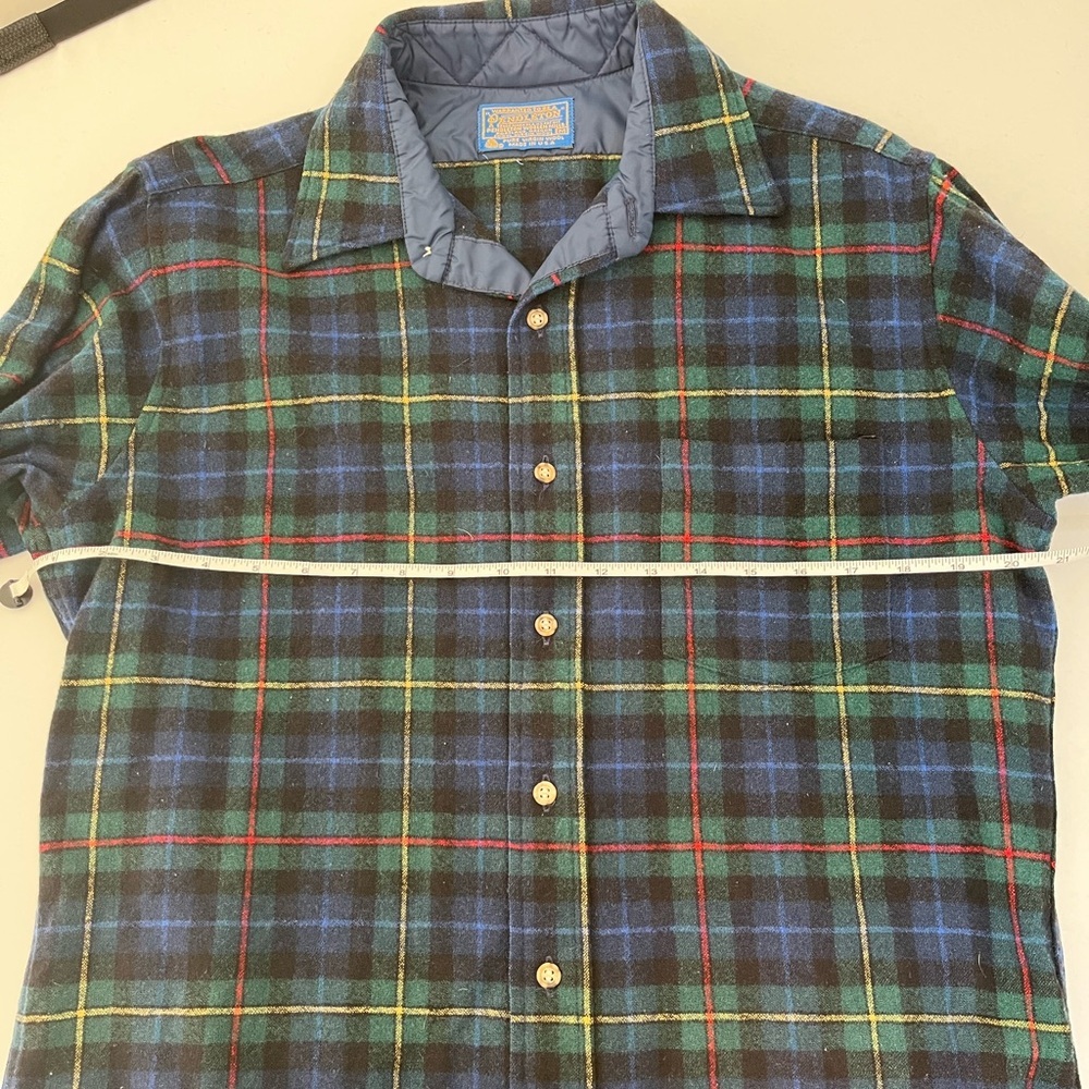 Pendleton Blue and Green Smith Plaid Button Down Shirt Size Medium - Picture 6 of 9